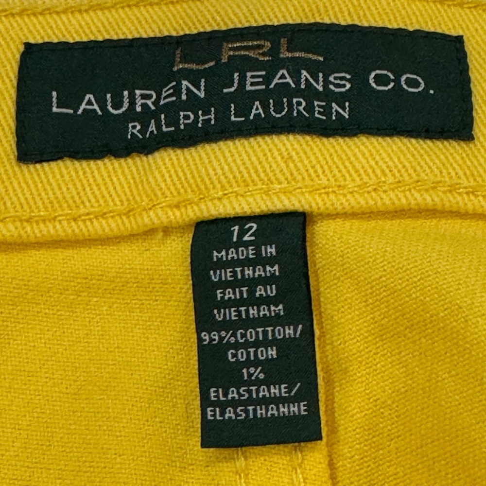 Lauren Jeans Co by Ralph Lauren Modern Straight Ankle Jeans in Yellow Size 12 - Picture 4 of 10
